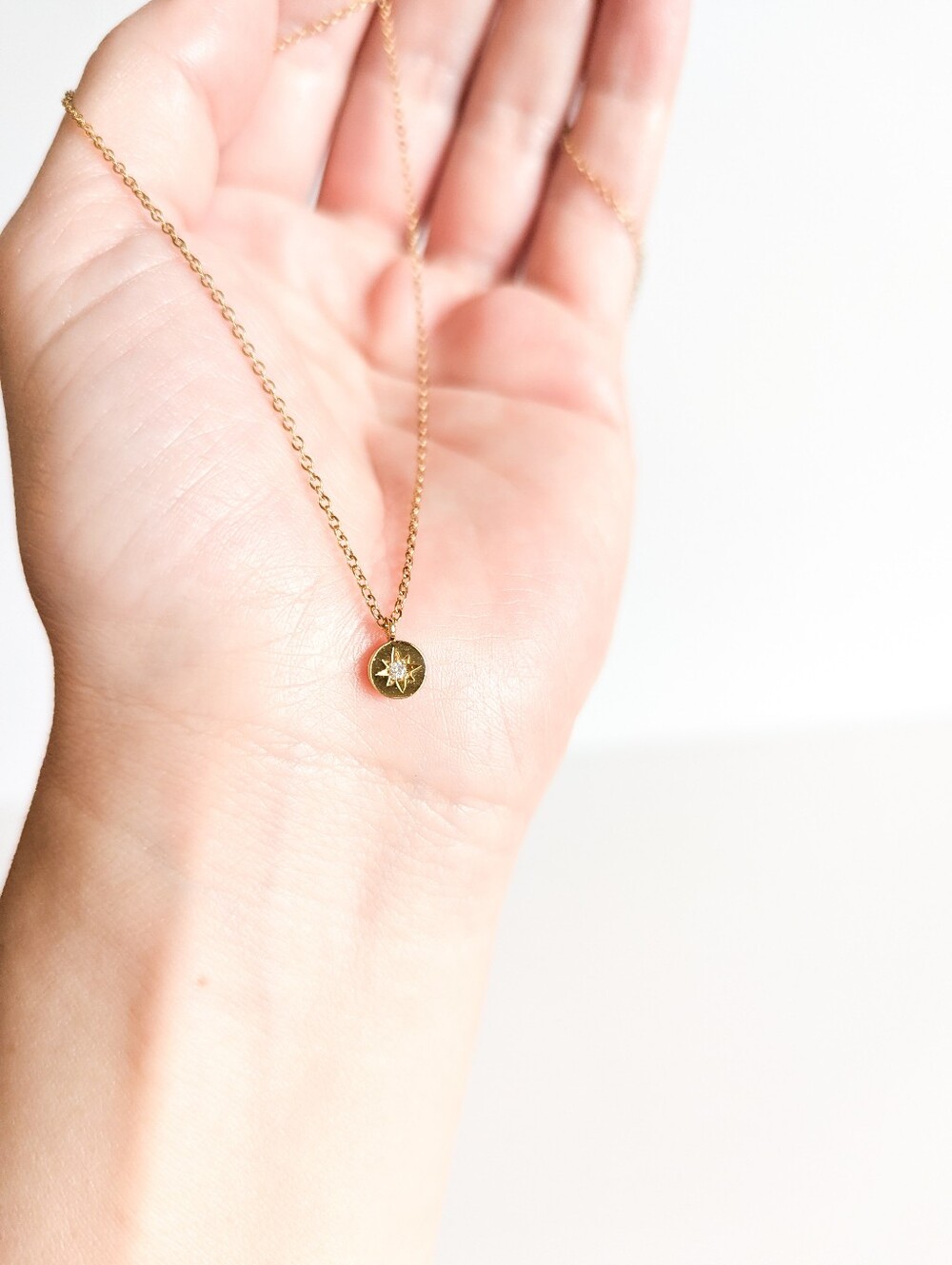 North Star Pendant Gold-plated Celestial Necklace